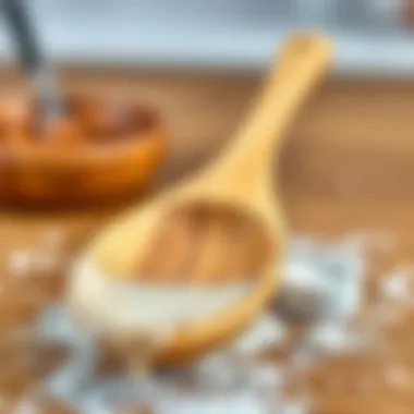 Caring for Your Wooden Utensils Close-up of a wooden spoon being treated with care