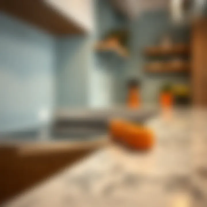 Detailed view of a countertop installation technique