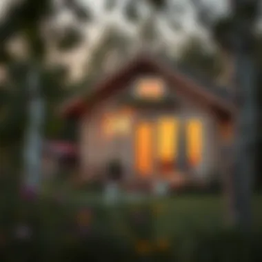 Compact Living in Harmony with Nature A serene tiny house nestled in nature showcasing its compact design