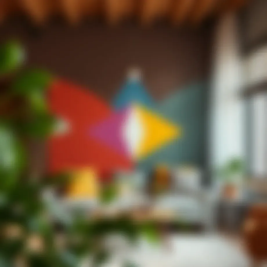 Color theory diagram illustrating triadic color harmony