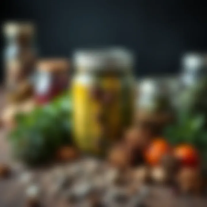 Fresh herbs and spices used in pickle-making