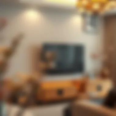 Artistic Touches in Contemporary TV Unit Contemporary TV unit with artistic decor