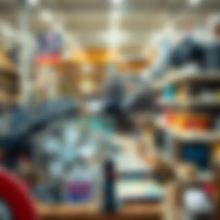 A variety of fans displayed in a home improvement store