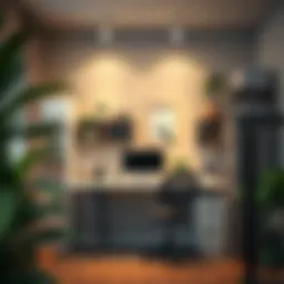 A well-organized home office with ergonomic furniture