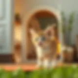 Discovering the New Home A playful kitten exploring its new home