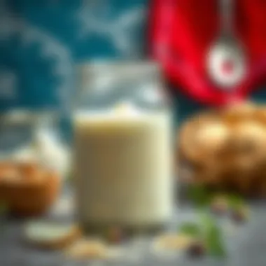 Fermentation process of yogurt in a jar